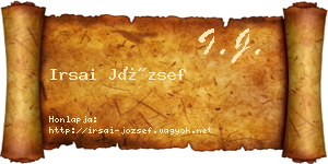 Irsai József névjegykártya